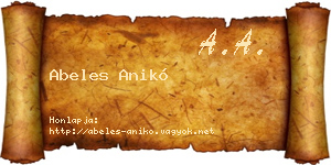 Abeles Anikó névjegykártya